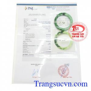 Giấy kiểm định Vòng Ngọc Bản Vuông May Mắn