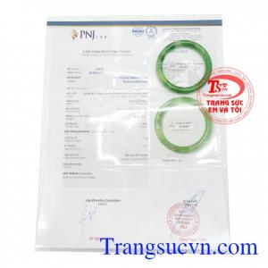 Giấy kiểm định Vòng Tay Cẩm Thạch Cát Khí