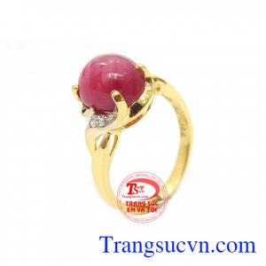 Nhẫn nữ ruby sao thiên nhiên đáng yêu