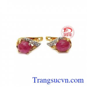 Hoa tai ruby sao giọt sương mai