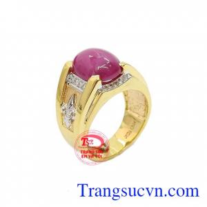 Nhẫn nam ruby sao kiểu mới