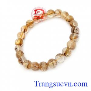 Chuỗi vòng Thạch anh tóc nâu vàng là sản phẩm thạch anh tóc thiên nhiên mang lại may mắn, sức khỏe cho người đeo