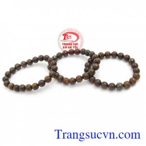 Chuỗi vòng tay gỗ hóa thạch thiên nhiên đẹp phù hợp với các trang phục hàng ngày