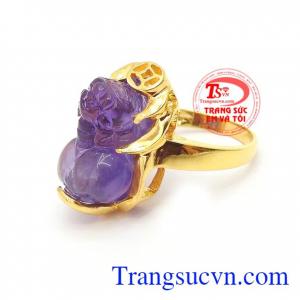 Nhẫn Tỳ Hưu Tài Lộc Thịnh Vượng đường nét chạm khắc độc đáo, sắc nét