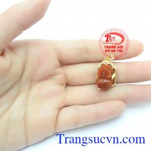 Mặt dây Tỳ hưu bọc vàng phong thủy