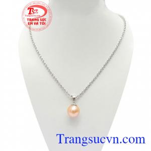 Bộ Dây Nữ Ngọc Trai Sang Trọng kết hợp độc đáo giữa dây chuyền Ý 10k và mặt dây ngọc trai độc đáo