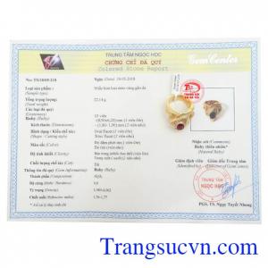 Giấy kiểm định Nhẫn Nam Tuổi Tỵ Mạnh Mẽ