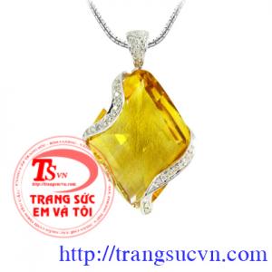 mặt dây chuyền thạch anh vàng