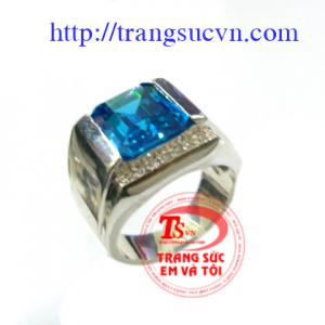 Nhẫn nam bạc đá topaz