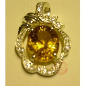 Mặt dây vàng gắn đá quý 03