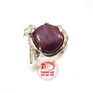 Nhẫn bạc nam ruby