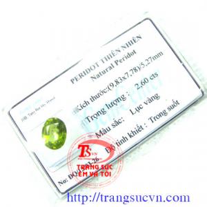 Peridot Lục vàng-kiểm định