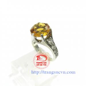 Nhẫn bạc nam đá Citrine