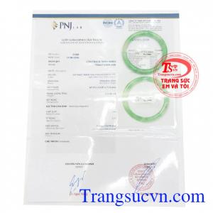 Giấy kiểm định Vòng cẩm thạch tròn