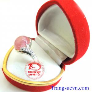 Nhẫn bạc ruby thiên nhiên lục yên