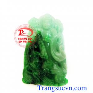 Phật Quan âm rồng quấn ngọc Jadeite