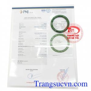 Giấy kiểm định Vòng cẩm thạch đẹp