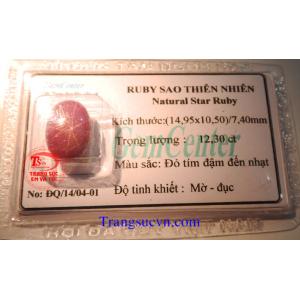 Ruby sao tự nhiên phúc lộc