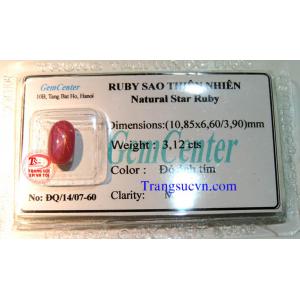 Ruby sao tự nhiên đẹp