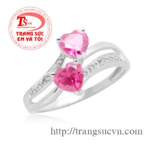 Nhẫn nữ đá màu hồng  Nhẫn nữ đá màu hồng