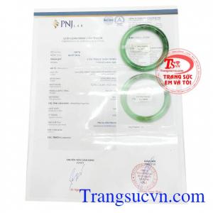 Giấy kiểm định Vòng Ngọc Cẩm Thạch TN