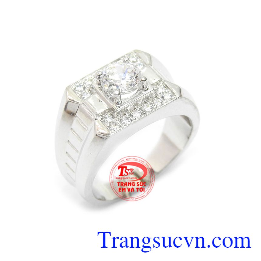 Nhẫn nam vàng trắng 10k phong cách là sản phẩm đẹp thời trang và phòng cách