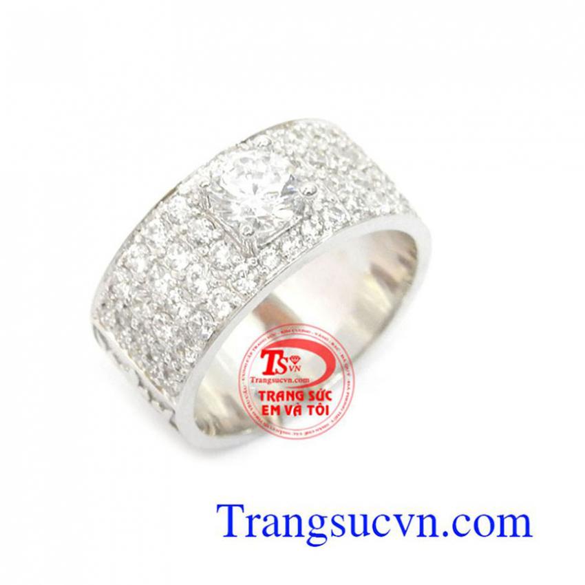 Nhẫn nam vàng trắng 10k đẹp