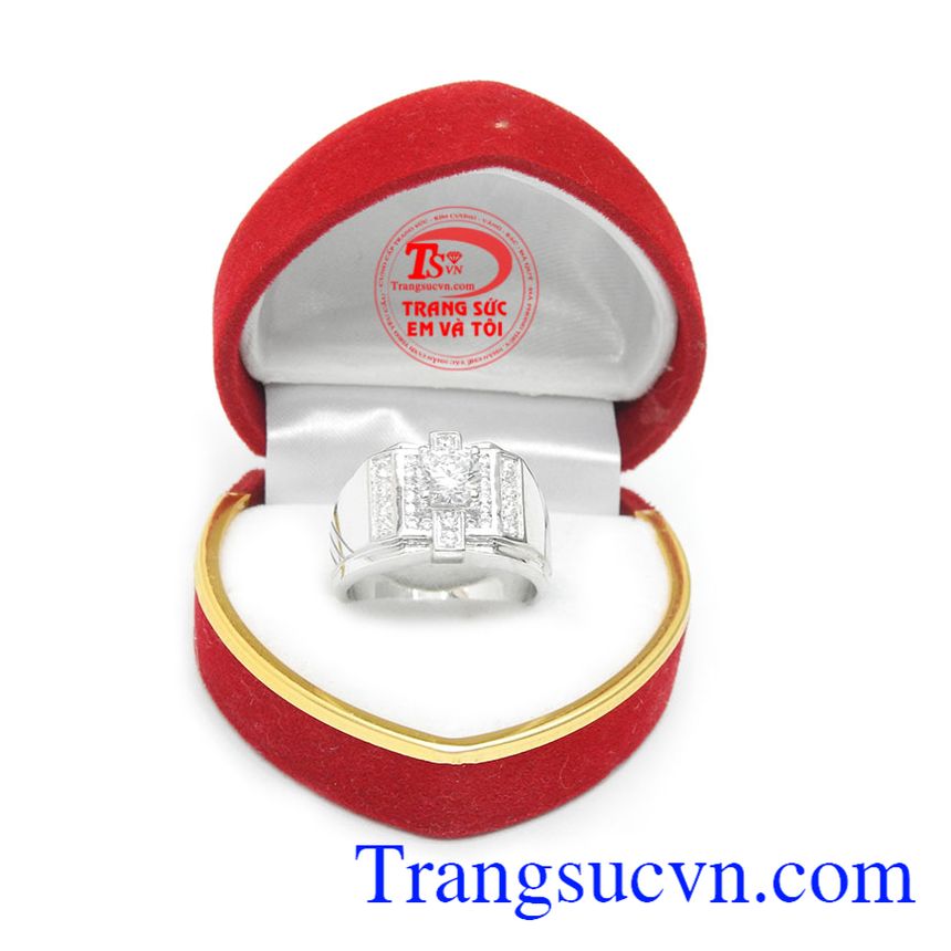 Nhẫn vàng trắng nam độc đáo, sản phẩm đẹp, món quà ý nghĩa dành tặng sinh nhận bạn nam, bảo hành 6 tháng, giao hàng nhanh trên toàn quốc