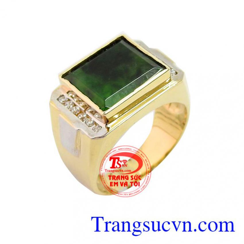 Nhẫn nam ngọc cẩm thạch phú quý