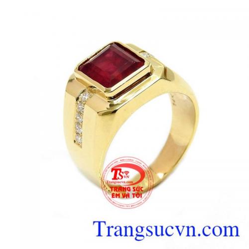 Nhẫn nam ruby đẹp vàng 14k