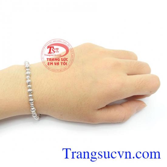 Lắc tay nữ vàng trắng thiết kế độc đáo mới lạ