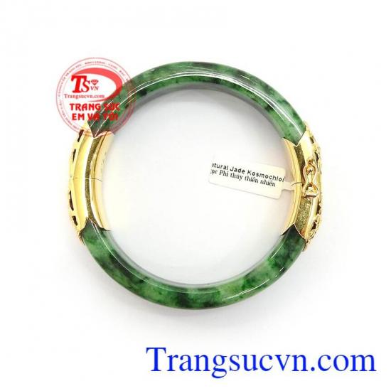 Vòng Ngọc Phỉ Thúy Đại Cát ngọc phỉ thúy bọc vàng 14k bền đẹp, sang trọng