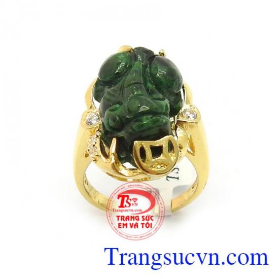 Nhẫn Tỳ Hưu Ngậm Tiền Bình Yên vàng 14k