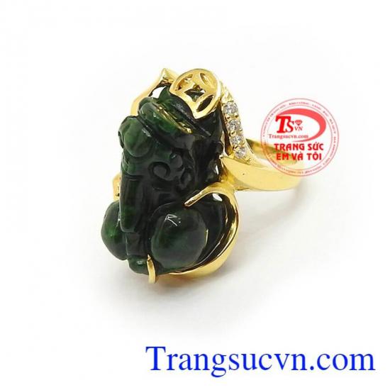 Nhẫn Vàng 14k Tỳ Hưu Phú Quý chạm khắc tinh tế
