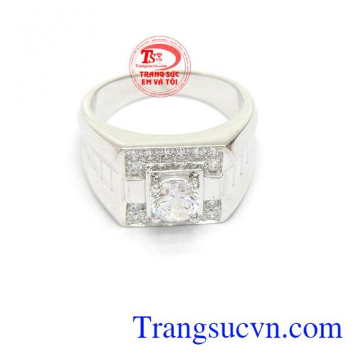 Nhẫn nam vàng trắng 10k phong cách là món quà sinh nhật ý nghĩa dành tặng bạn nam, giao hàng nhanh trên toàn quốc