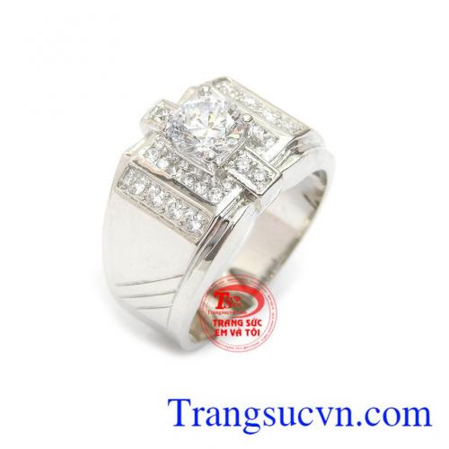 Nhẫn vàng trắng nam độc đáo, sản phẩm đẹp, món quà ý nghĩa dành tặng sinh nhận bạn nam