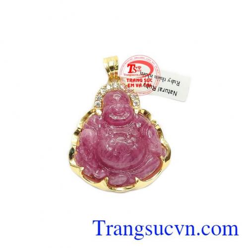 Mặt ruby phật di lặc vàng 14k