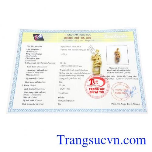 Mặt dây có giấy kiểm định đá quý