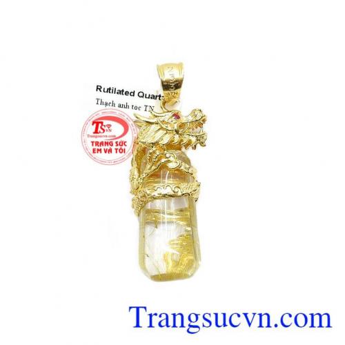 Đá chủ được chế tác từ đá thạch anh tóc thiên nhiên bền đẹp, hợp phong thủy