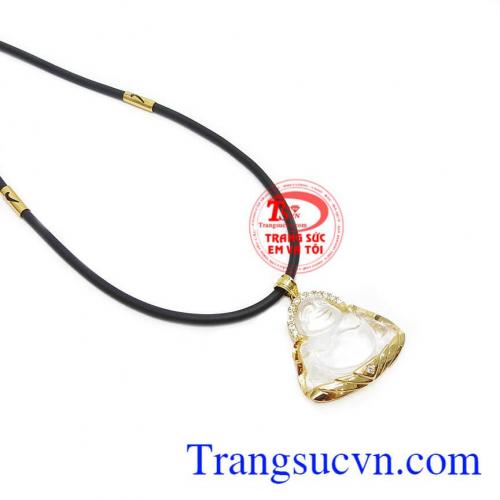 Mặt thạch anh trắng bọc vàng 14k giúp bền đẹp hơn trong khi sử dụng