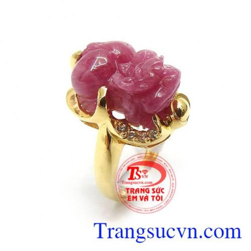 Nhẫn Tỳ Hưu Ruby May Mắn