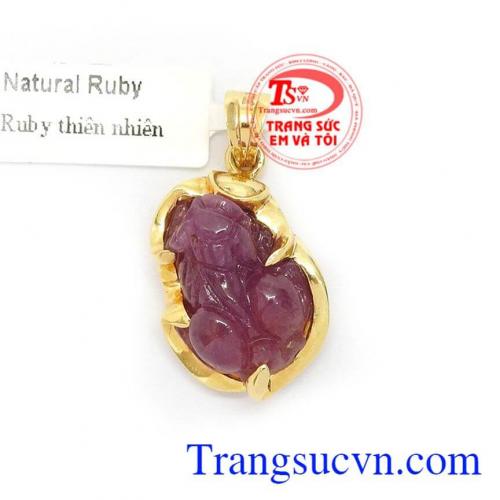 Mặt Dây Tỳ Hưu Ruby May Mắn