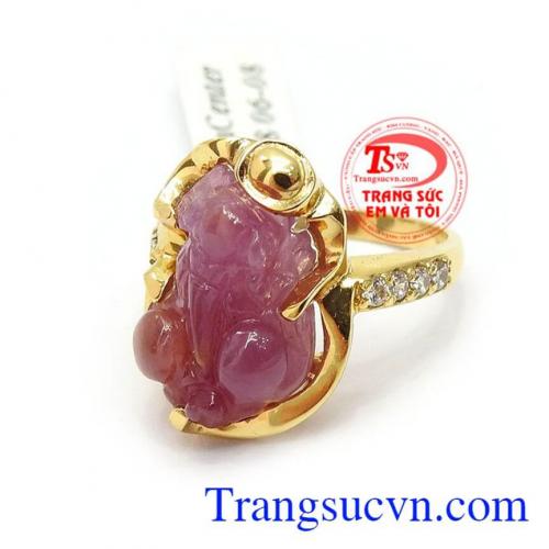 Nhẫn Tỳ Hưu Ruby Phong Thủy tài lộc