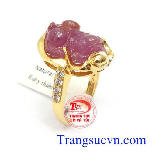 Nhẫn nữ gắn Ruby thiên nhiên sang trọng quý phái