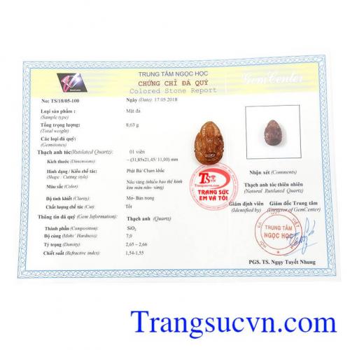 Mặt dây đã được kiểm định