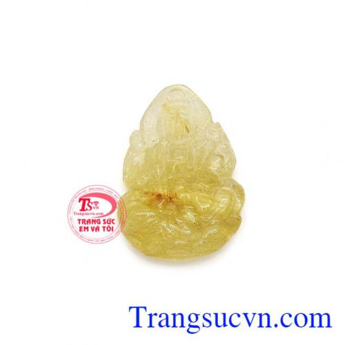 Mặt phật bà thạch anh tóc thiên nhiên 