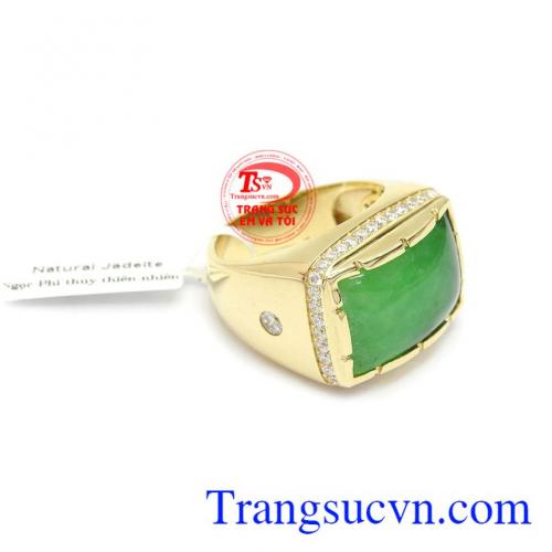Nhẫn nam ngọc may mắn vàng 14k, bảo hành 12 tháng, giao hàng nhanh trên toàn quốc