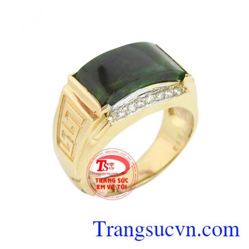 Nhẫn nam ngọc thịnh vượng 14k