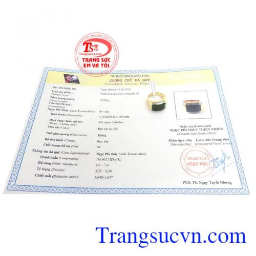 Giấy kiểm định đá quý từ trung tâm ngọc học