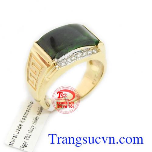 Nhẫn nam ngọc thịnh vượng 14k là sản phẩm nhẫn nam gắn ngọc cẩm thạch thiên nhiên, sản phẩm thiết kế tinh tế, sang trọng